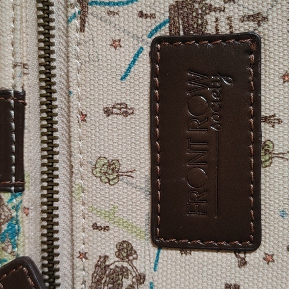 VTG Front Row Society Canvas Leather Handbag Designed By Rebekah Ginda - Picture 10 of 13